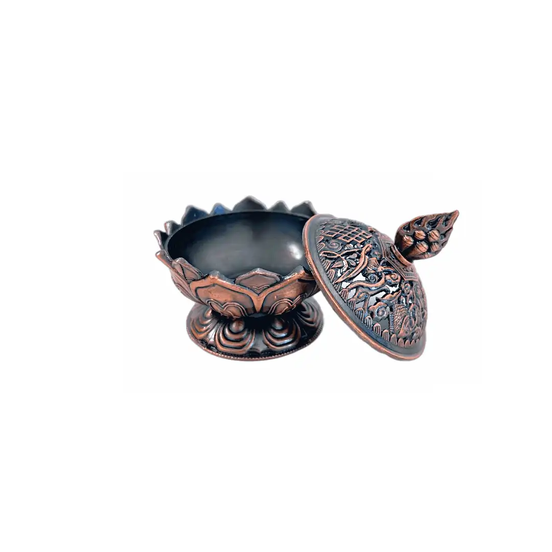 Lotus kobber røgelsesbrænder-