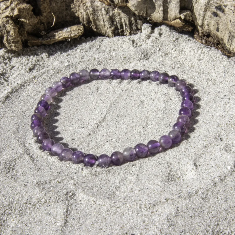 Ametyst B kvalitet armbånd 4 mm