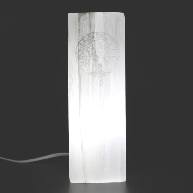 Selenit lampe - Livets træ - 25 cm