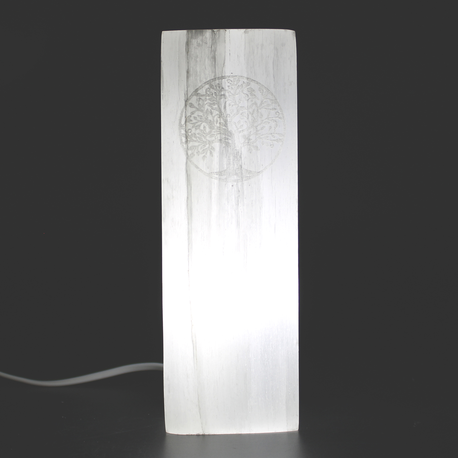 Selenit lampe - Livets træ - 25 cm