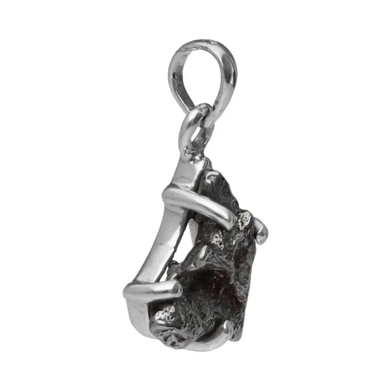 Jern Meteorit | Halskæde Vedhæng | 925 Sølv | Ca. 1 cm. - Image 2