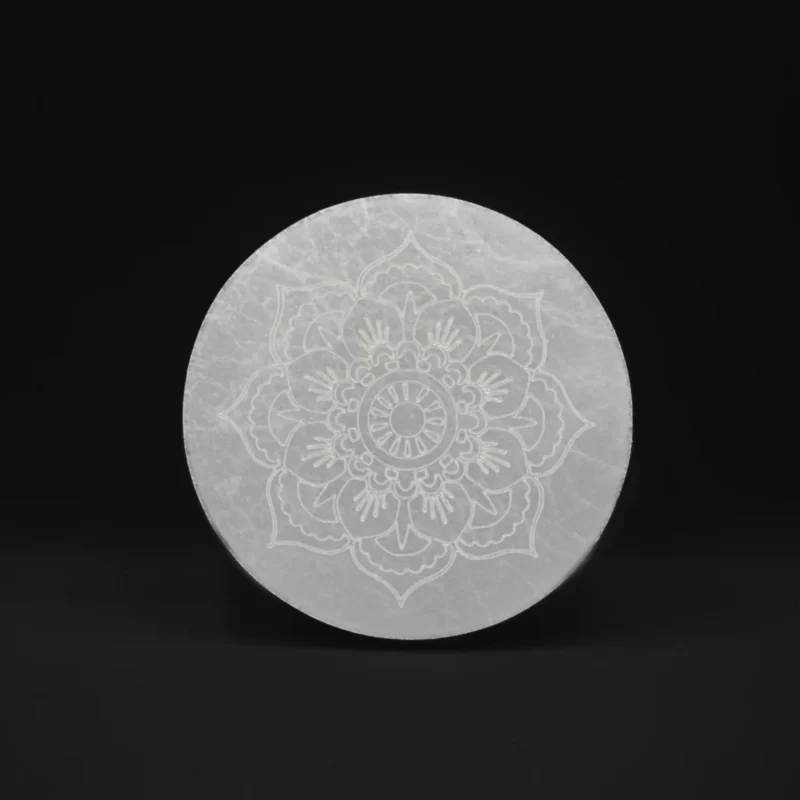 Selenit Lotus Mandala opladningsplade