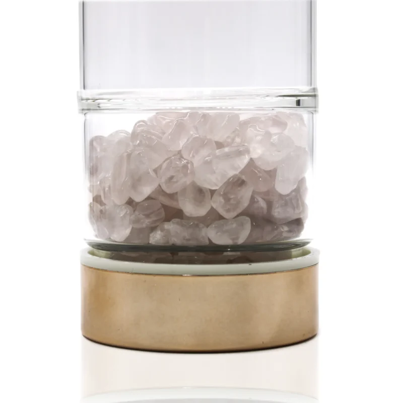 Rosakvarts | Drikkeflaske med krystaller | Varm & Kold | 500 ml. - Image 2