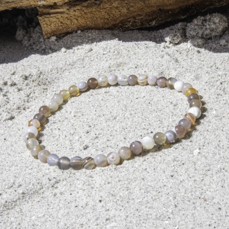4 mm Botswana Agat armbånd til børn