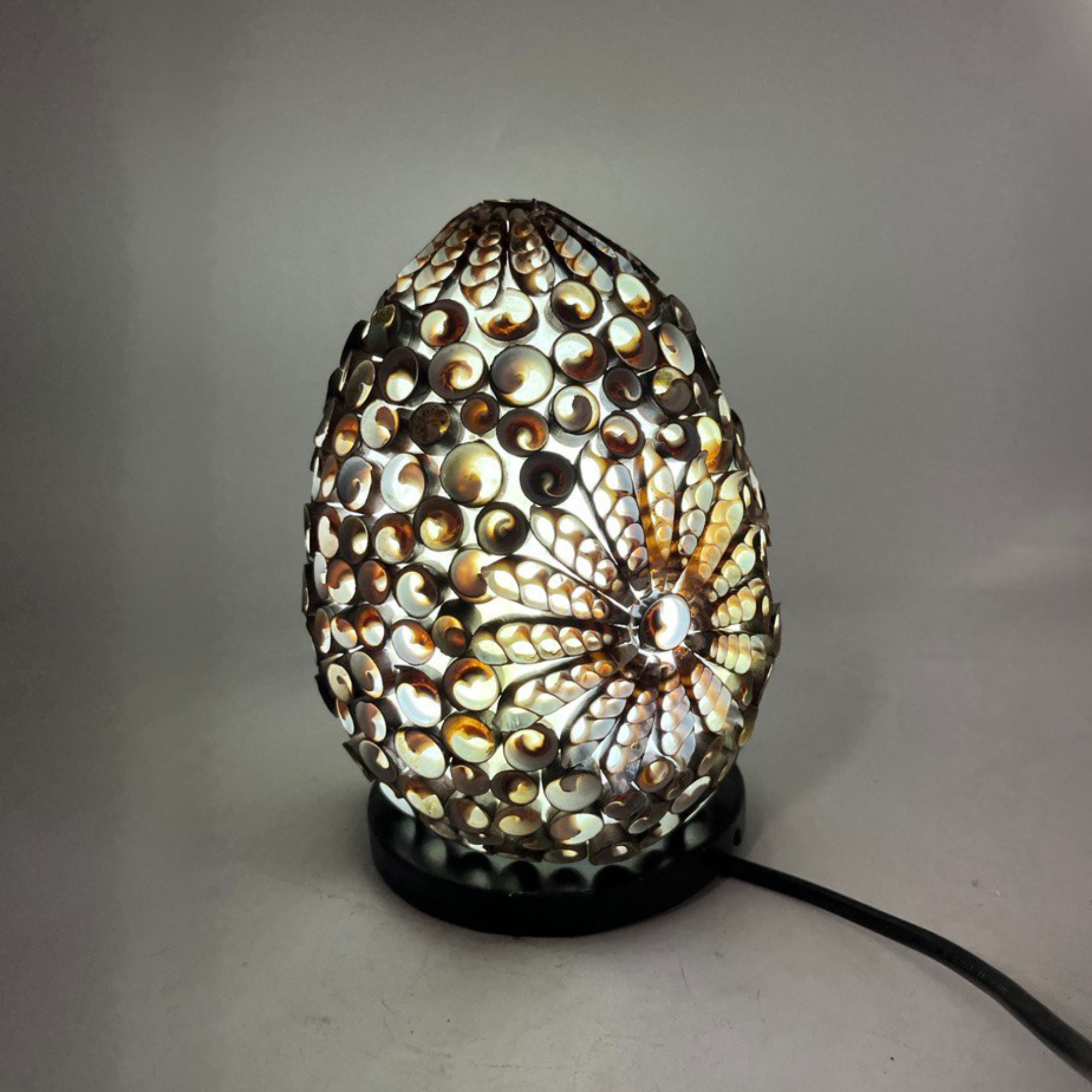 Twist Oval | Boho Musling Lampe | 15 cm. - Billede 2