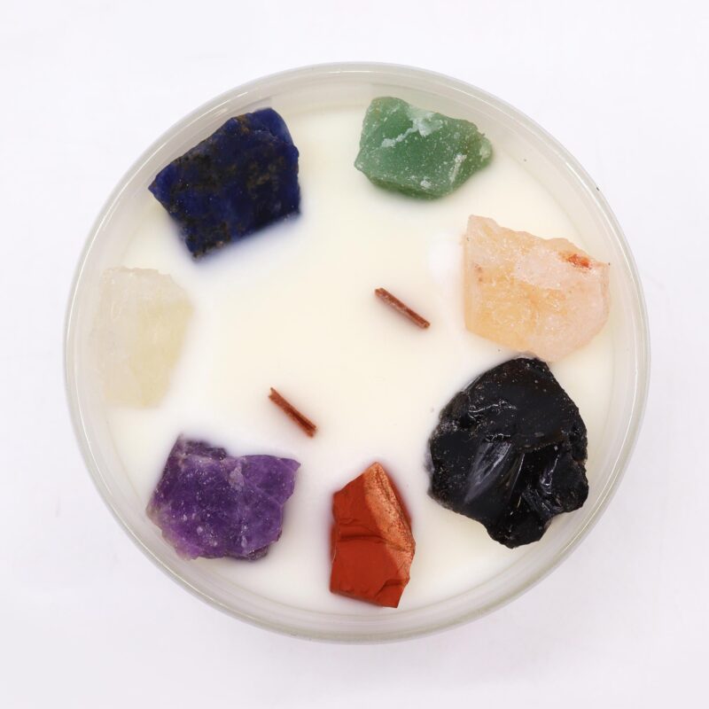 7 chakra krystal duftlys upclose