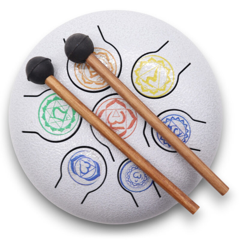 7 chakra tongue tromme med trommestikker