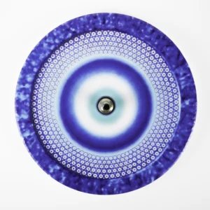 Indigo farvet rund røgelsesholder