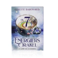 De 7 energiers orakel i emballage med et stort 7-tal med en regnbue drejende rundt om