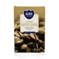 Coffee duft fyrfadslys I pap emballage med kaffebønner påtrykt