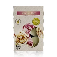 Pap emballage til Special Day duft fyrfadslys med 3 lyserøde roser påtrykt
