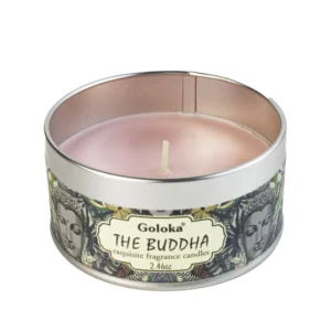 Buddha duftlys fra Goloka med lyserødt stearin