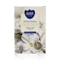 Emballage i pap med hvide blomster