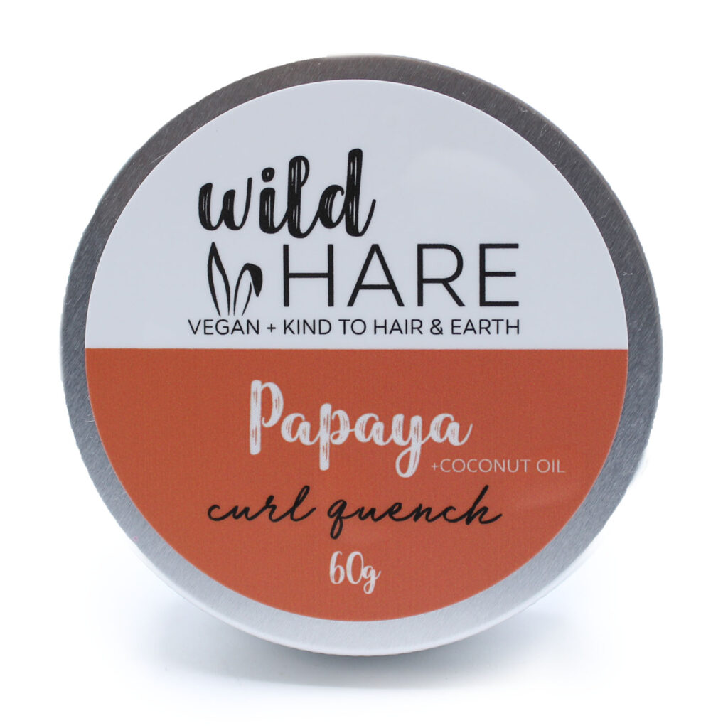 papaya shampoo bar i emballage med orange farve i rund metal dåse