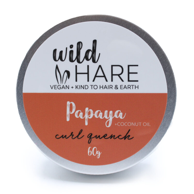 papaya shampoo bar i emballage med orange farve i rund metal dåse