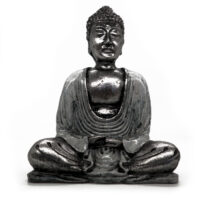 Buddha Figur i Hvid & Grå