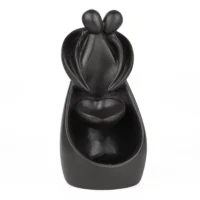 Kærlighedens Flamme | Backflow Røgelsesholder | Sort Keramik