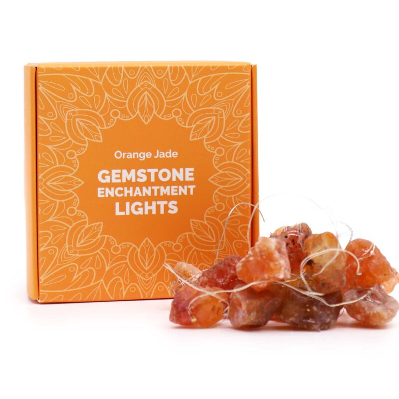 orange jade lyskæde i orange papæske