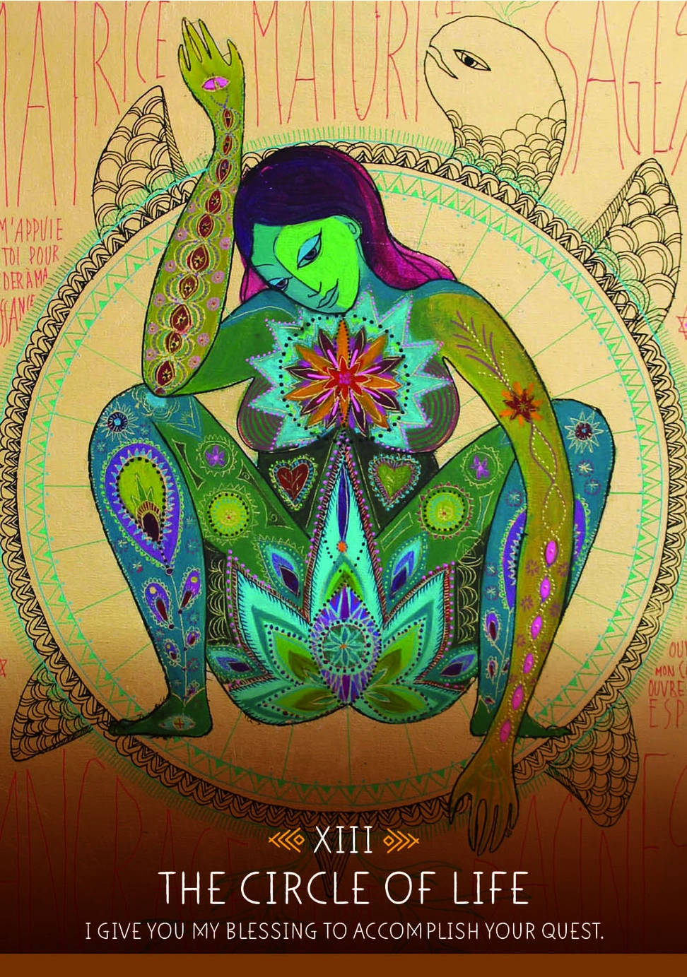 kvinde i grøn som føder naturen