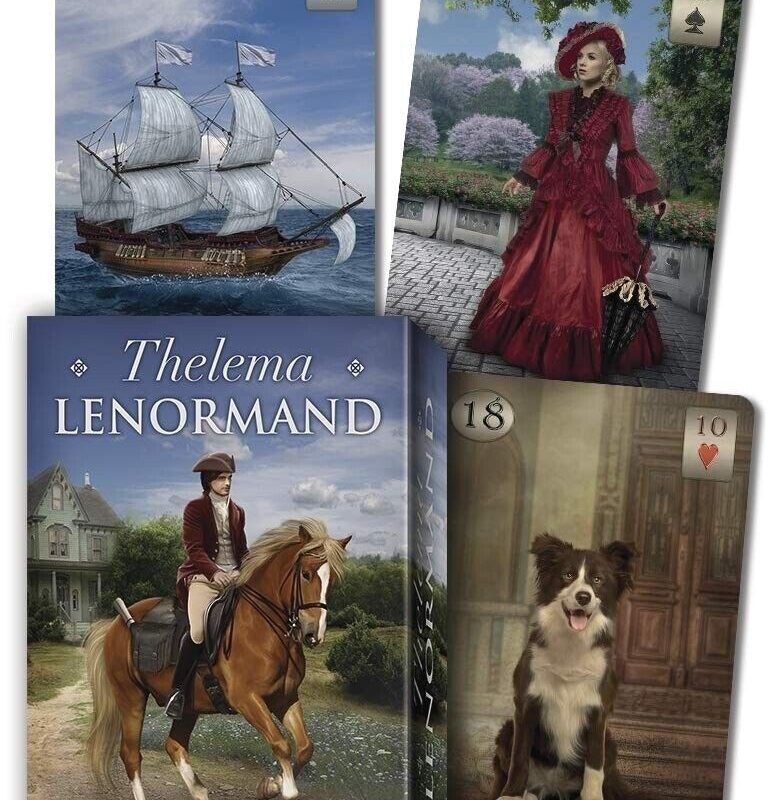 Lenormand orakelkort med eksempel på 3 kort