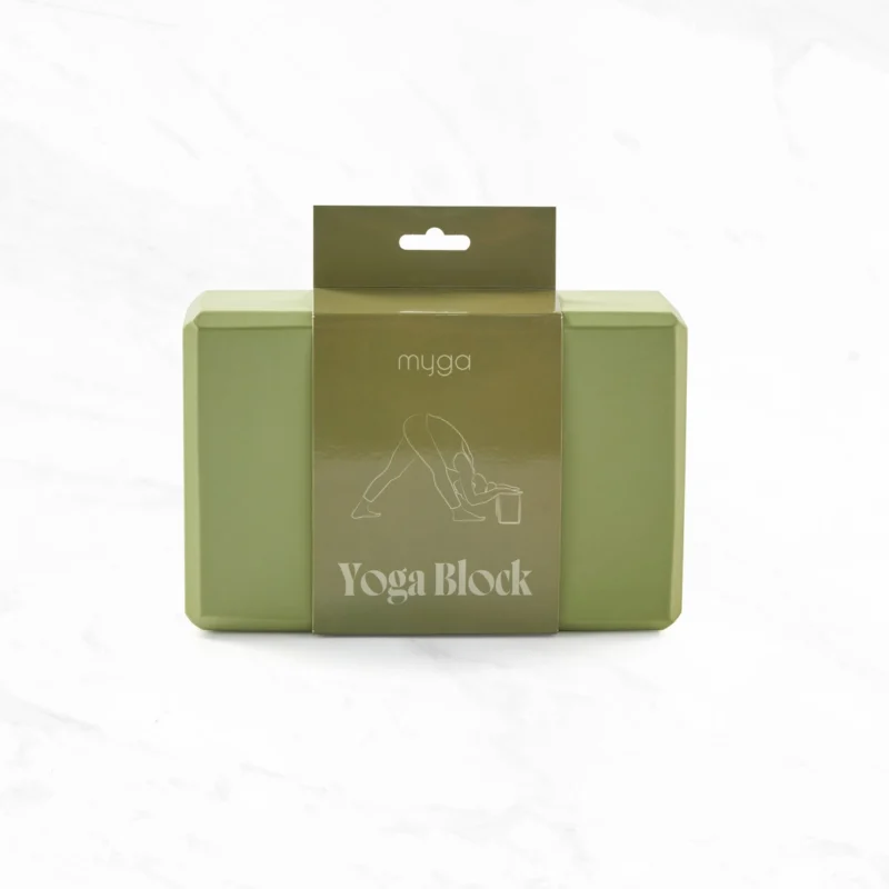 mosgrøn MYGA yoga blok set forfra