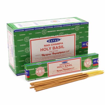 holy basil røgelsespinde Satya i grøn æske