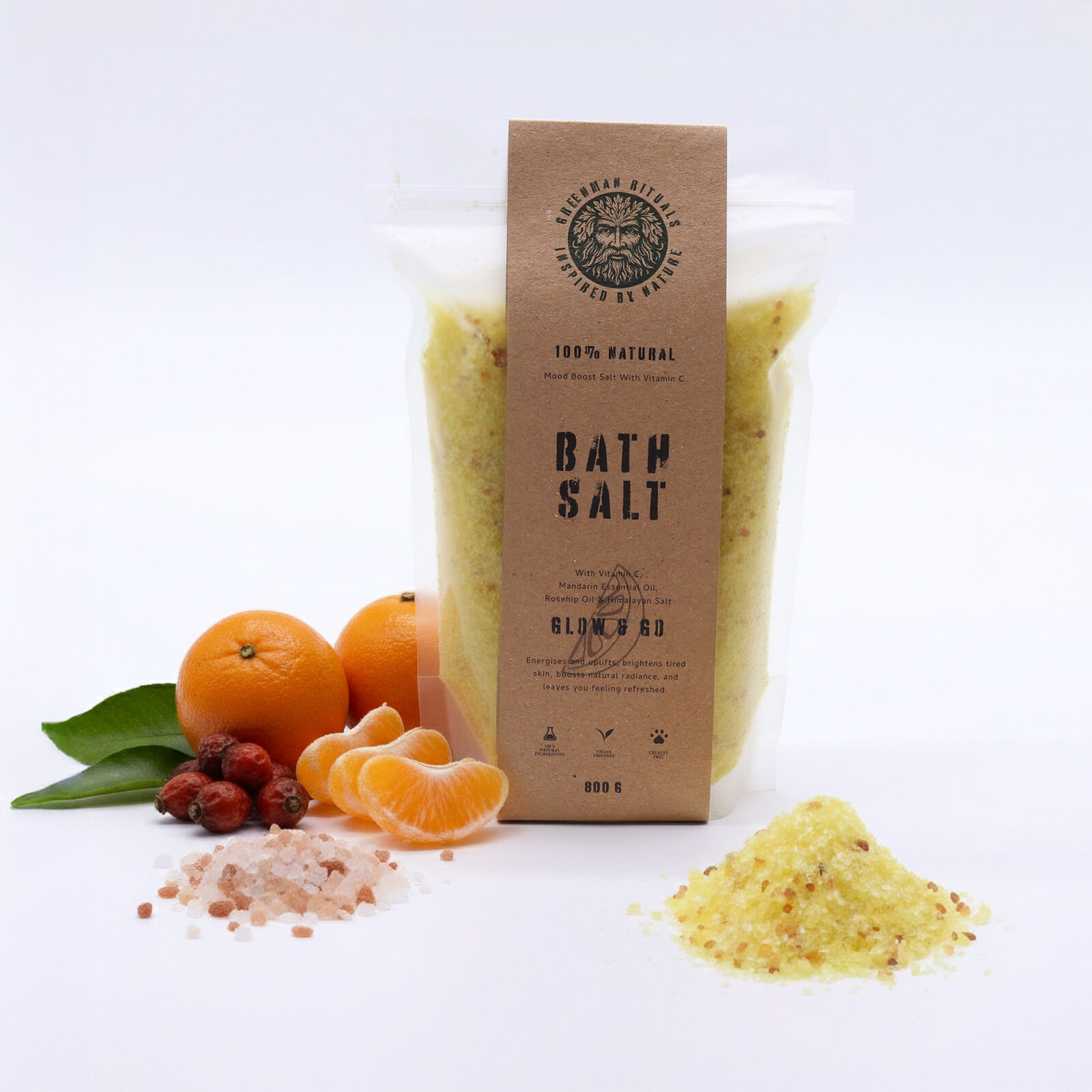 Glow & Go | Mandarin | Badesalt | Greenman Rituals | 800 gram