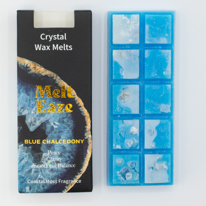blå kalcedon krystal wax melts