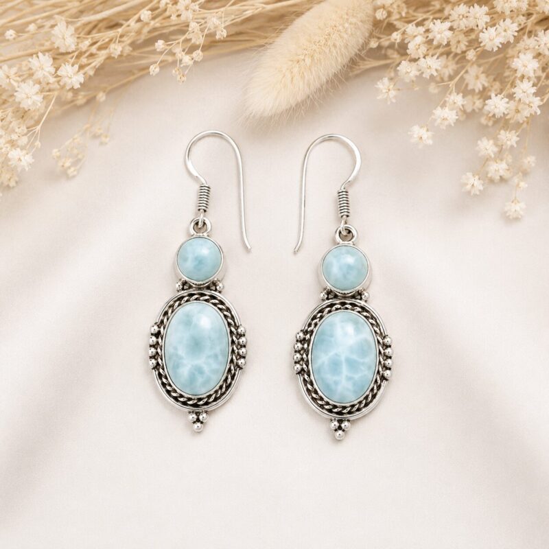 larimar øreringe