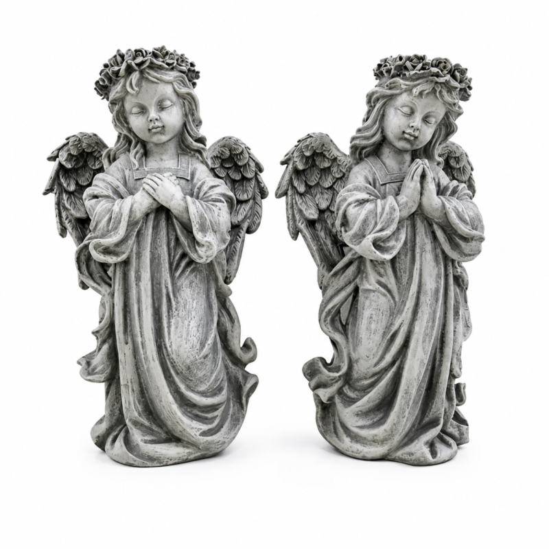lysets engle statue med LED lys
