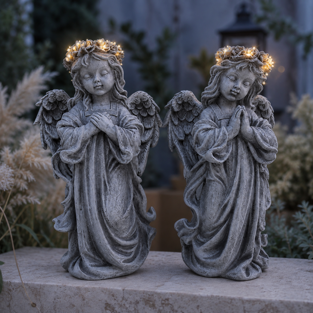 lysets engle statue med LED lys